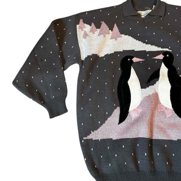 Penguin vintage, Pattern Gray Sweater, medium - Picture 4 of 13